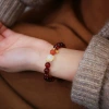 Natural blood Amber Nan Red single-ring bracelet for women, Hetian jade Good Luck Bead Pendant, good luck bracelet gemstone jewelry Specification image